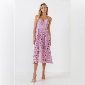 Endless Rose lace midi dress in Lilac